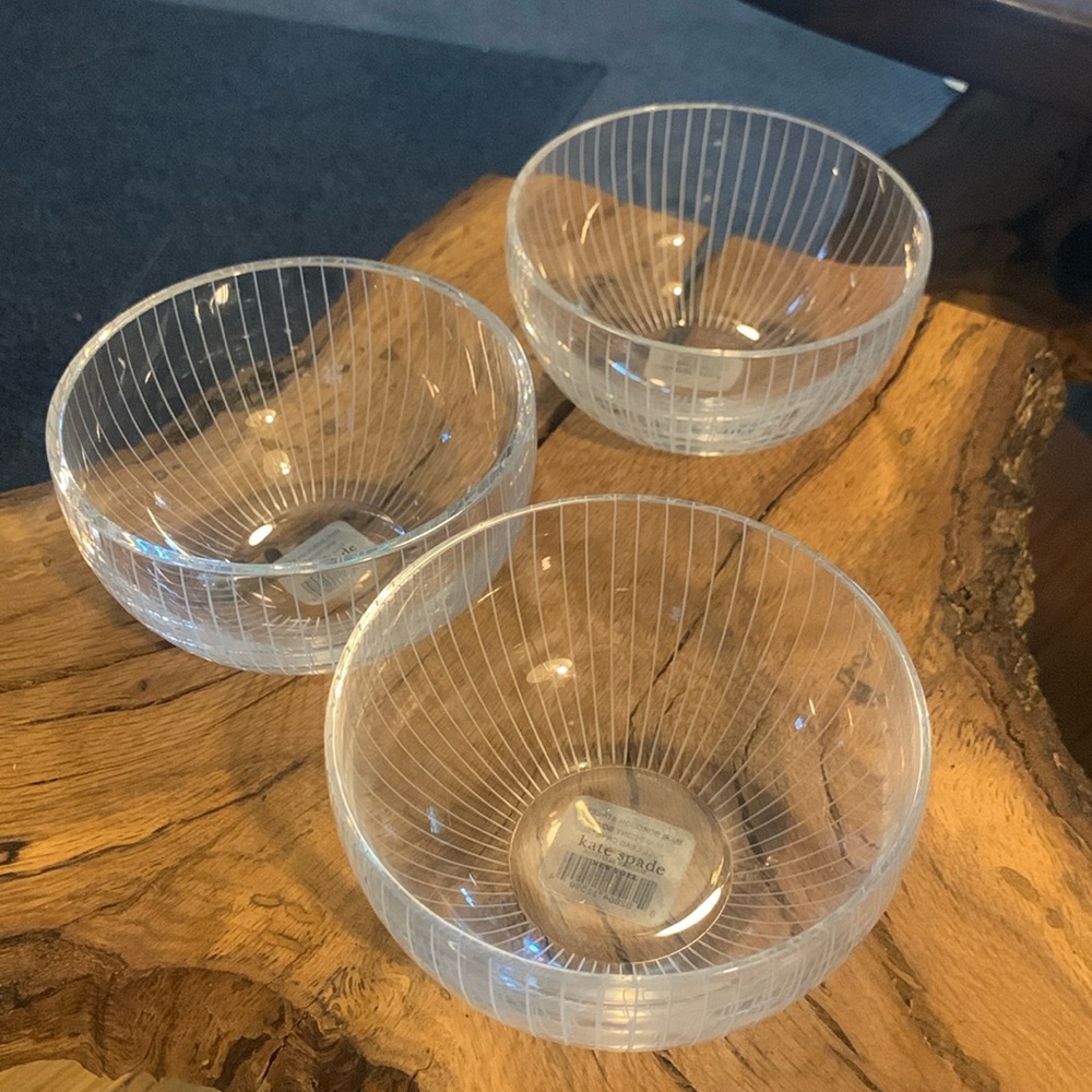 3
KATE SPADE LENOX CRYSTAL SALAD DESSERT BOWLS
